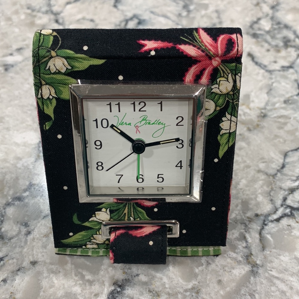 Vera Bradley Travel Clock in New Hope Pattern